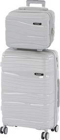 TraveLux Voyager III gurulós bőrönd szett szürke
