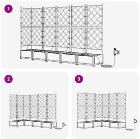 Kerti ültetők Fekete 120 x 120 x 126 cm Acél