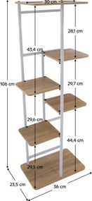 Virágállvány, fehér/sonoma tölgy, LEDOR TYP 2