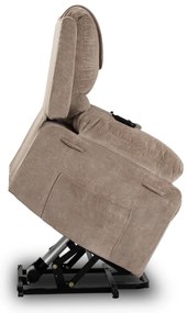 Elektromosan Vezérelhető Masszázsfunkciós Fotel Felállás Segítő Funkcióval, Sötét Bézs Kordbársony Kárpittal. Fenix 2