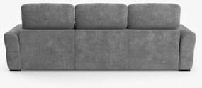 Univerzális ággyá nyitható háromszemélyes sarokkanapé tárolóval TRENTO szürke