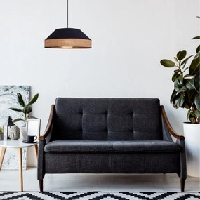 Csillár zsinóron MANISO 1xE27/60W/230V átm. 45 cm fekete/bézs