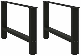 2 db fekete acél dohányzóasztal láb 70 x (42-43) cm