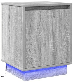 Éjjeli szekrény LED világítással 2 db Szürke Sonoma 39x34,5x50 cm