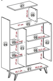 Könyvespolc Form - Fehér