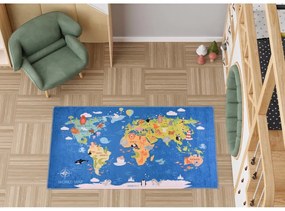 Kék mosható gyerek szőnyeg 160x230 cm Animal Atlas – Vitaus