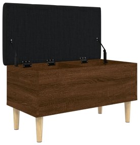barna tölgy színű szerelt fa tárolópad 82x42x46 cm