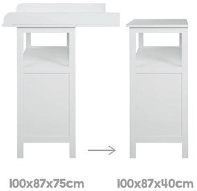 Szürke gyerek komód pelenkázó feltéttel 87x100x75 cm Hamburg – Roba