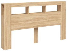 sonoma tölgy színű szerelt fa LED-es fejtámla 180x18,5x103,5 cm