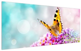 Pillangó a virágon képe (120x50 cm)