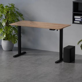 Elektromosan állítható magasságú íróasztal 138x67cm Craft tölgy / fekete | LVN System Control Flex+