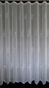 Mg Függöny Hiot Fátyol Hímzés fehér 270x250 pol szalaggal