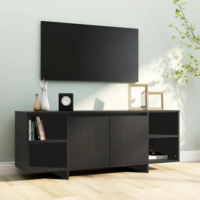 fekete szerelt fa TV-szekrény 130 x 35 x 50 cm