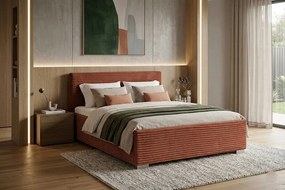 LUCI ágy 160x200 cm Téglavörös Matrac nélkül