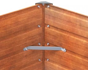 rozsda színű corten acél kerti magaságyás 129 x 129 x 77 cm