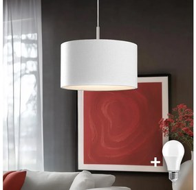 Eglo - LED Csillár zsinóron TUNJA 1xE27/60W/230V fehér