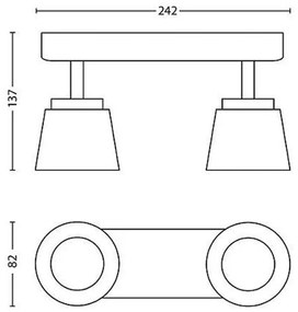 Philips 53342/31/16 - LED Spotlámpa DENDER 2xLED/4W/230V