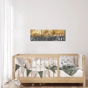 Kép - Arany fák (órával) (90x30 cm)