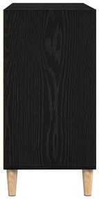 Fekete tölgyfa oldalszekrény 103,5x35x70 cm Műszaki fa