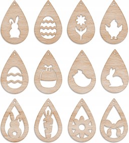 12 db Húsvéti Dísz, Tojás, Nyuszi, Hímestojás, Dekoráció Gyerekeknek