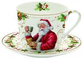 Porcelán reggeliző csésze+alj dobozban - Magic Christmas