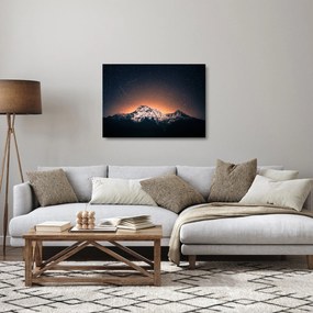 Egy éjszakai égbolt és a hegy képe (üvegen) (70x50 cm)