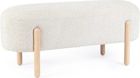 Krémszínű buklé párnázott pad Dayla – Bizzotto