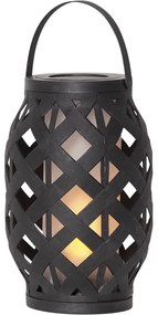 Flame Lantern fekete lámpás, magasság 23 cm - Star Trading