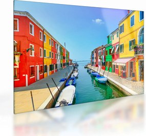 Kép - Burano sziget, Velence, Olaszország (üvegen) (70x50 cm)