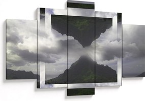 Kép - Hegyek Izlandon, geometrikus kollázs (150x105 cm)