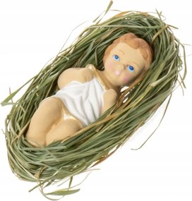 Jézuska figura Kis Jézus szénán jászol betlehem figura 7,5 cm