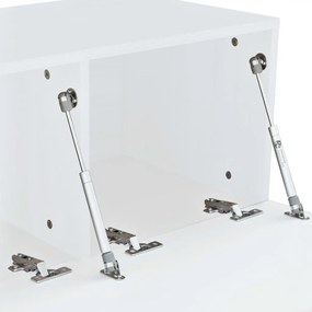 fehér magasfényű szerelt fa TV szekrény 120 x 40 x 34 cm