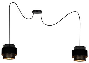 Csillár zsinóron NESS 2xE27/60W/230V pók fekete