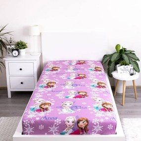 Gumis egyszemélyes pamut gyerek lepedő 90x200 cm Frozen – Jerry Fabrics