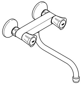 GROHE 31187001 - COSTA L 200 mm fali mosogató csaptelep, fényes króm