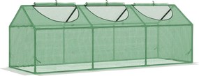 Outsunny Ablakkal Rendelkező Üvegház PE Üvegház Paradicsomház Hidegkeret 180 x 60 x 60 cm Zöld | Aosom