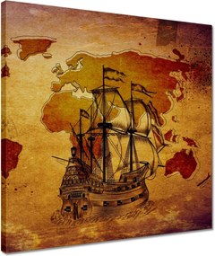 Vászonkép 40x40 Régi vintage térkép