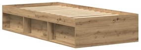 kézműves tölgy szerelt fa ágykeret matrac nélkül 75x190 cm