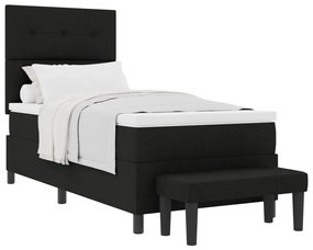 Box Spring Ágy Matraccal és Pad Fekete 90x190 cm Szövet
