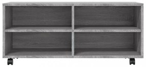 szürke sonoma színű szerelt fa TV-szekrény görgőkkel 90x35x35cm
