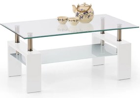Diana I dohányzóasztal, átlátszó / fehér