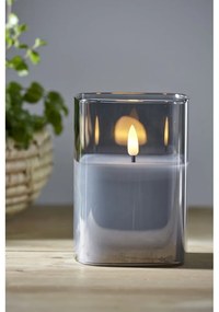 Flamme szürke LED viaszgyertya üvegben, magasság 12,5 cm - Star Trading