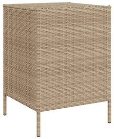 bézs polyrattan kerti tárolószekrény 55 x 59 x 80 cm