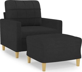 vidaXL fekete szövet kanapéfotel lábtartóval 60 cm