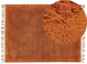 Narancssárga hosszú szálú szőnyeg 140 x 200 cm BITLIS Beliani