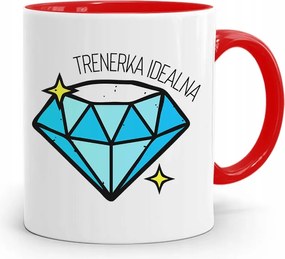 Edzőnőnek Edzőterem Bögre Piros, fényképes nyomott mintával