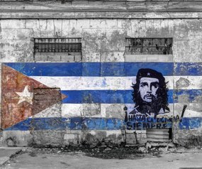 Poszter 60x50cm Politikai jel a ház falán a régi Havannában, Assaf Fran