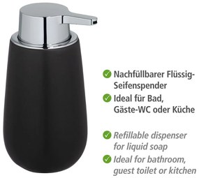 Badi fekete, kerámia szappanadagoló - Wenko
