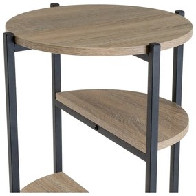 Fekete-natúr színű polcos állvány tölgyfa dekorral 40x110 cm – Casa Selección