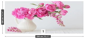 Fotótapéta rózsaszín bazsarózsák 104x70 cm